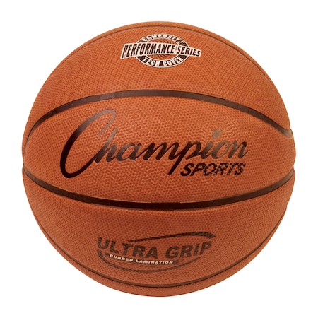 Champion Sports Ultra Grip Rubber Basketball with Bladder, Official Size 7 BX7